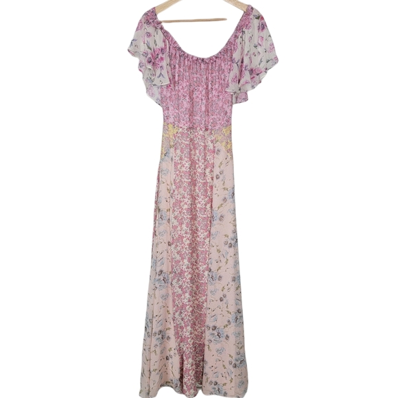 Loveshackfancy Evelyn Silk Maxi Dress Multi Floral Size 0 - Picture 2 of 10